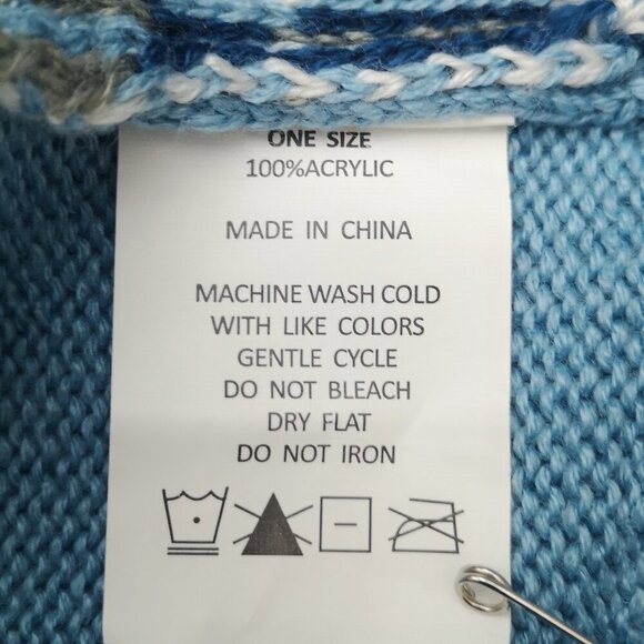 Canadian Tire Ladies One Size Blue & White Winter Themed Sweater - Picture 4 of 8